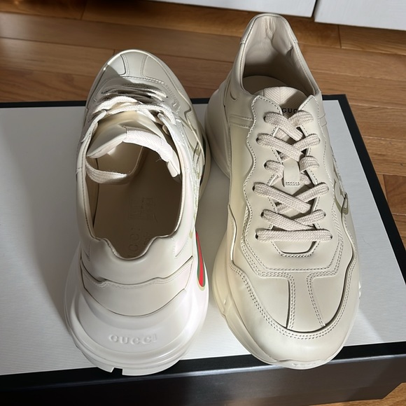 Gucci Logo Rhyton Leather Sneaker W10/ M7 - Picture 5 of 10